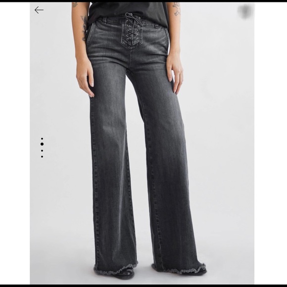 Nili Lotan Denim - Nili Lotan Wade Wide Leg Vintage Black Jeans sz 26